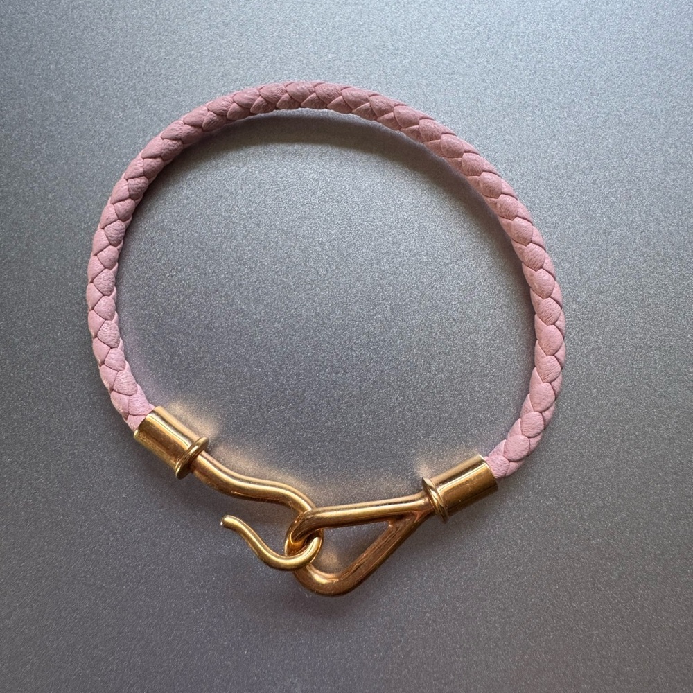 Elegant Pink and Gold Braided Bracelet